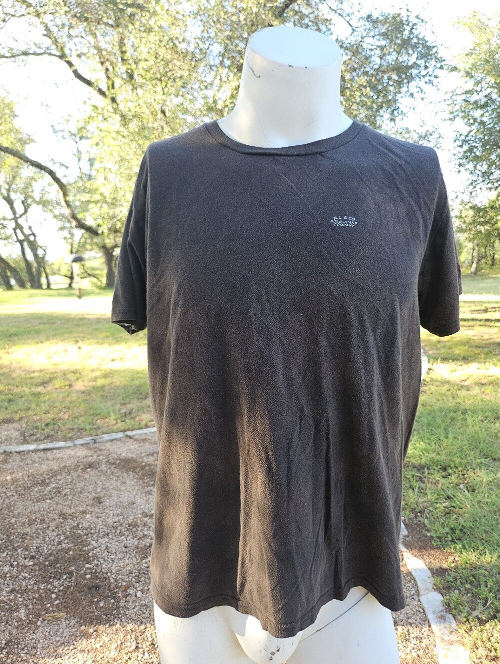 Polo Jeans Co Ralph Lauren Distressed Brown Short Sleeve T-Shirt L